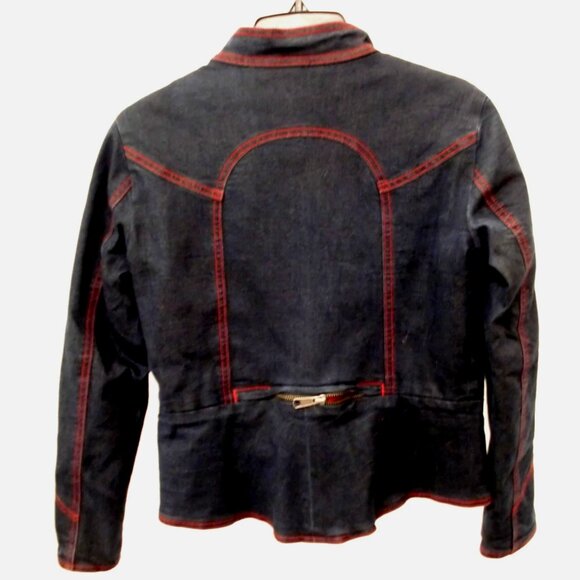Gigi Montrose Speed Women's Motorcycle Jacket XS MADE IN USA Waxed Denim Kevlar - Picture 12 of 16